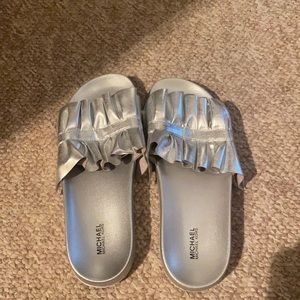 2/$40 Michael Kors Silver Slides